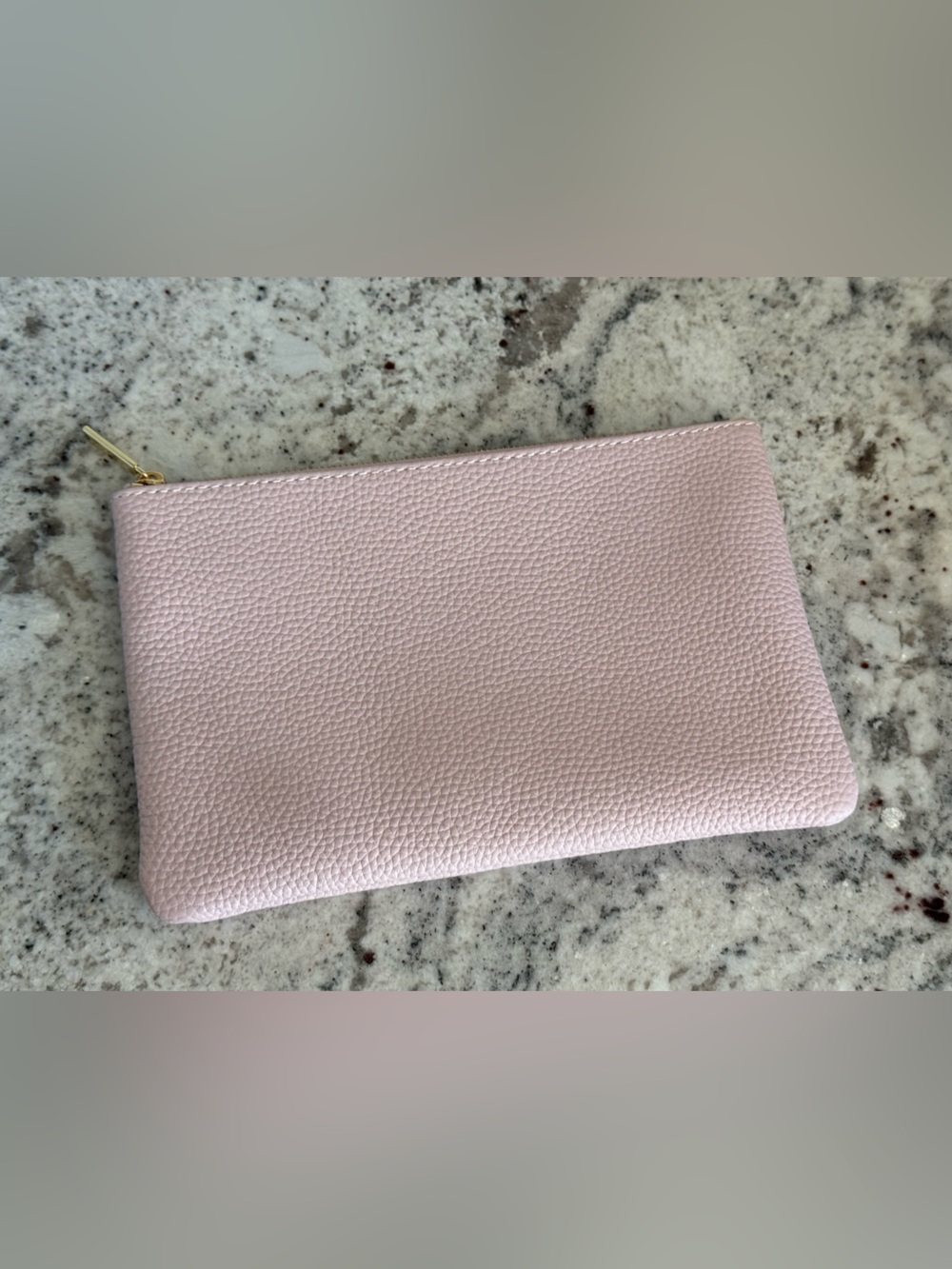 Dress Up Your Purse DUYP The “M” Case Togo Leather Zippered Pouch Pale Pink